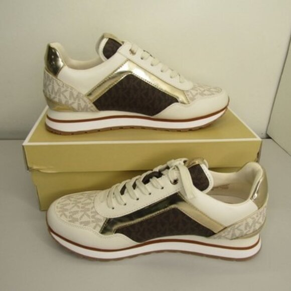 MICHAEL KORS Maddy Trainer Sneakers – Two-Tone Logo – Women’s Size 8 - Picture 1 of 1